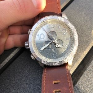Rare Nixon 51-30 raw steel meteorite watch